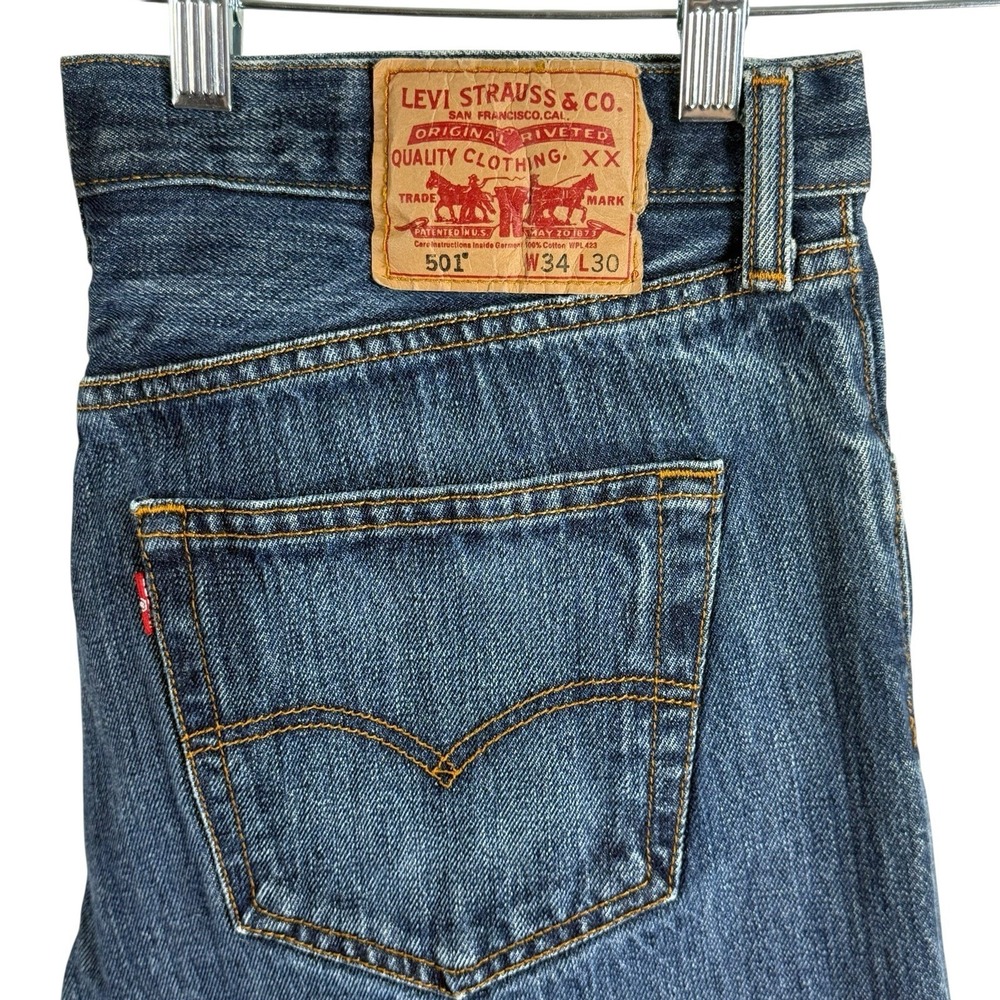 Levi's 501XX Haiti Men 34x30 Denim‎ Dark Wash Cotton Button Fly 5 Pocket Jeans